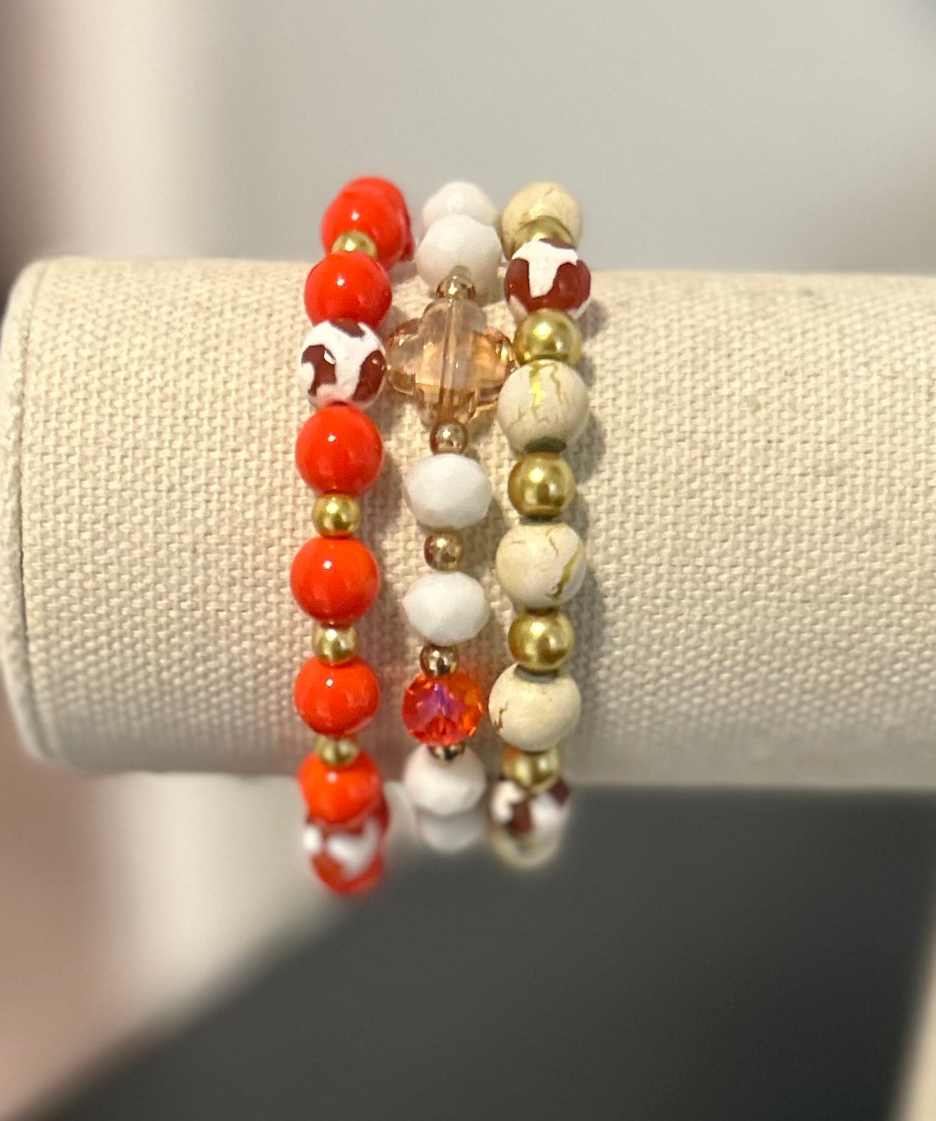 “Orange” - set of 3 stretchy bracelets