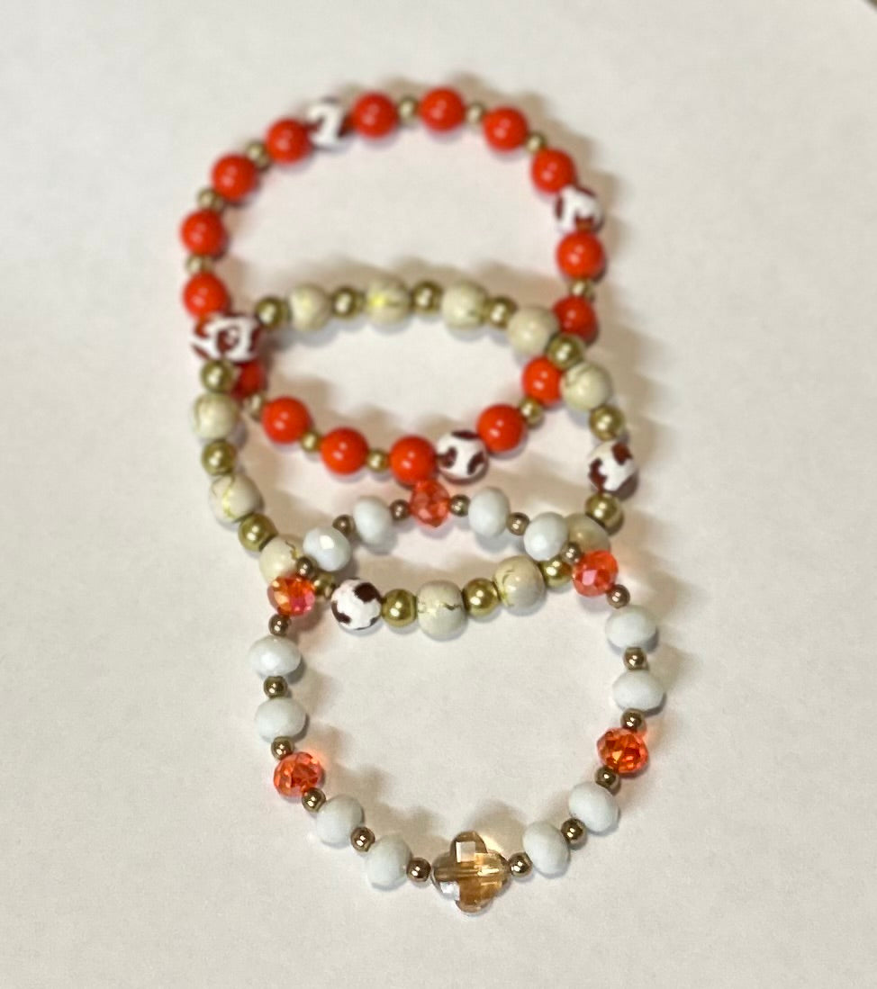 “Orange” - set of 3 stretchy bracelets