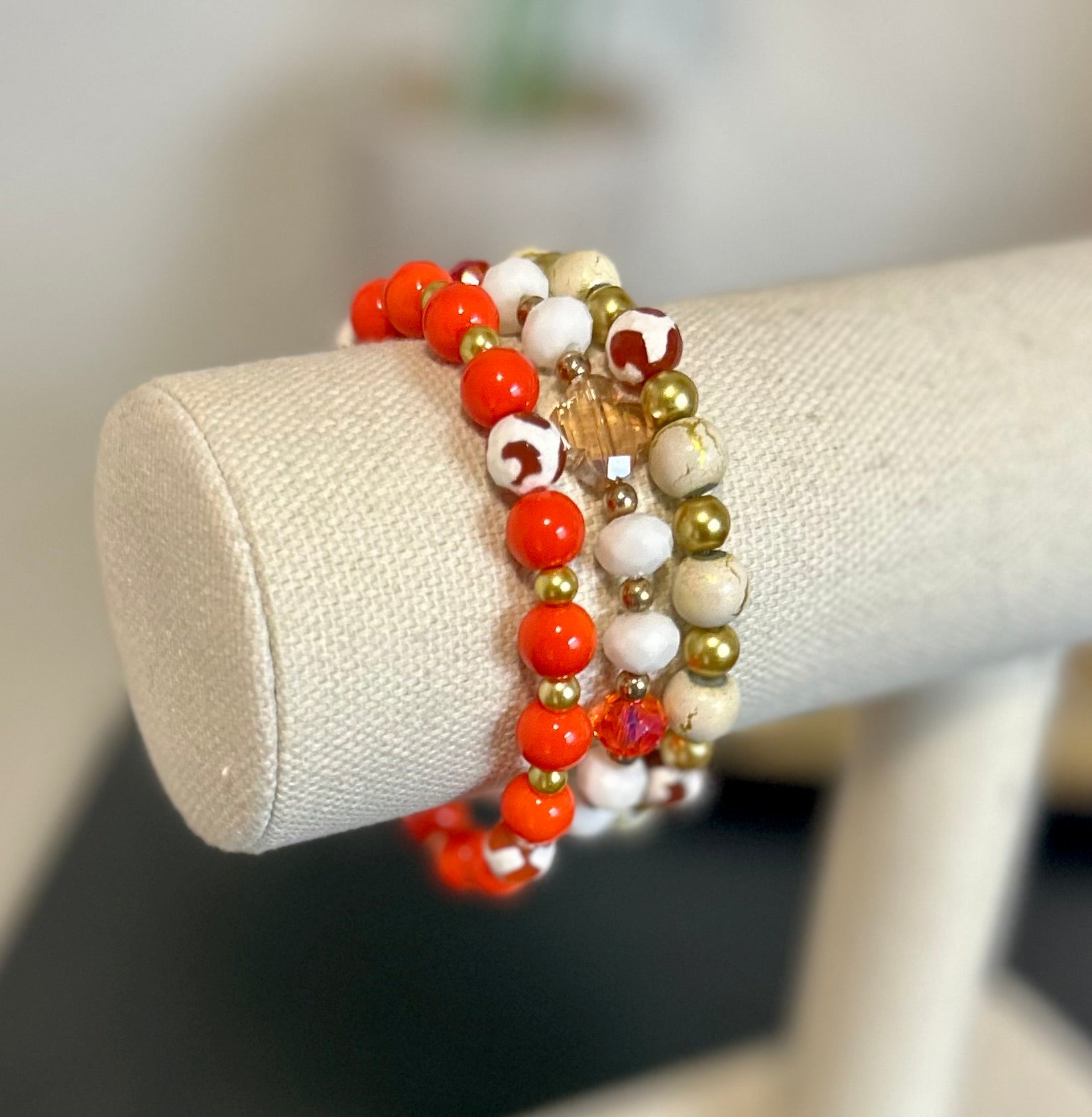 “Orange” - set of 3 stretchy bracelets