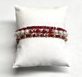 “Ruby Glow” - set of 3 stretchy bracelets